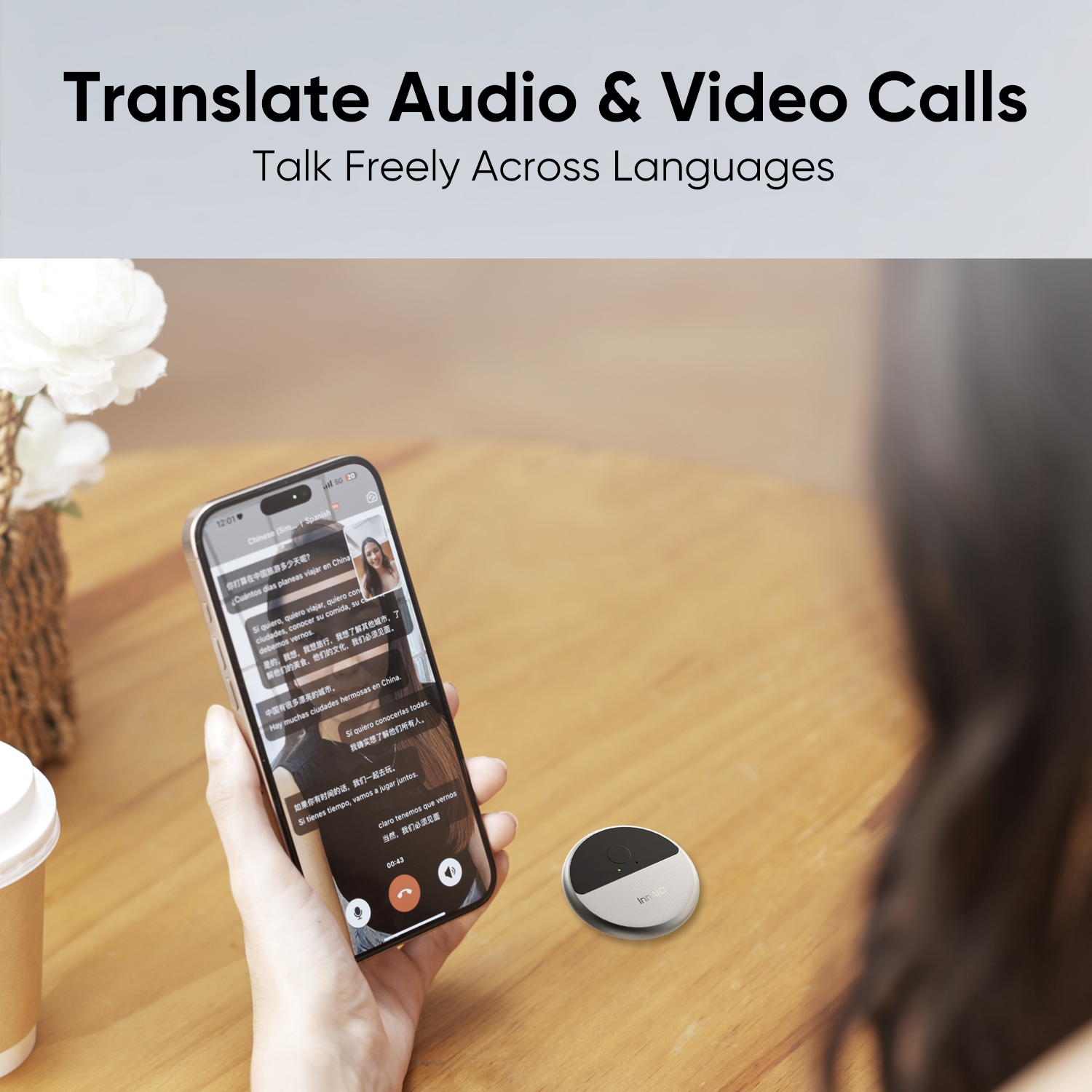 InnAIO T10 AI Translator (Type-C) | World #1 Voice Cloning, 0.5s Live Translation