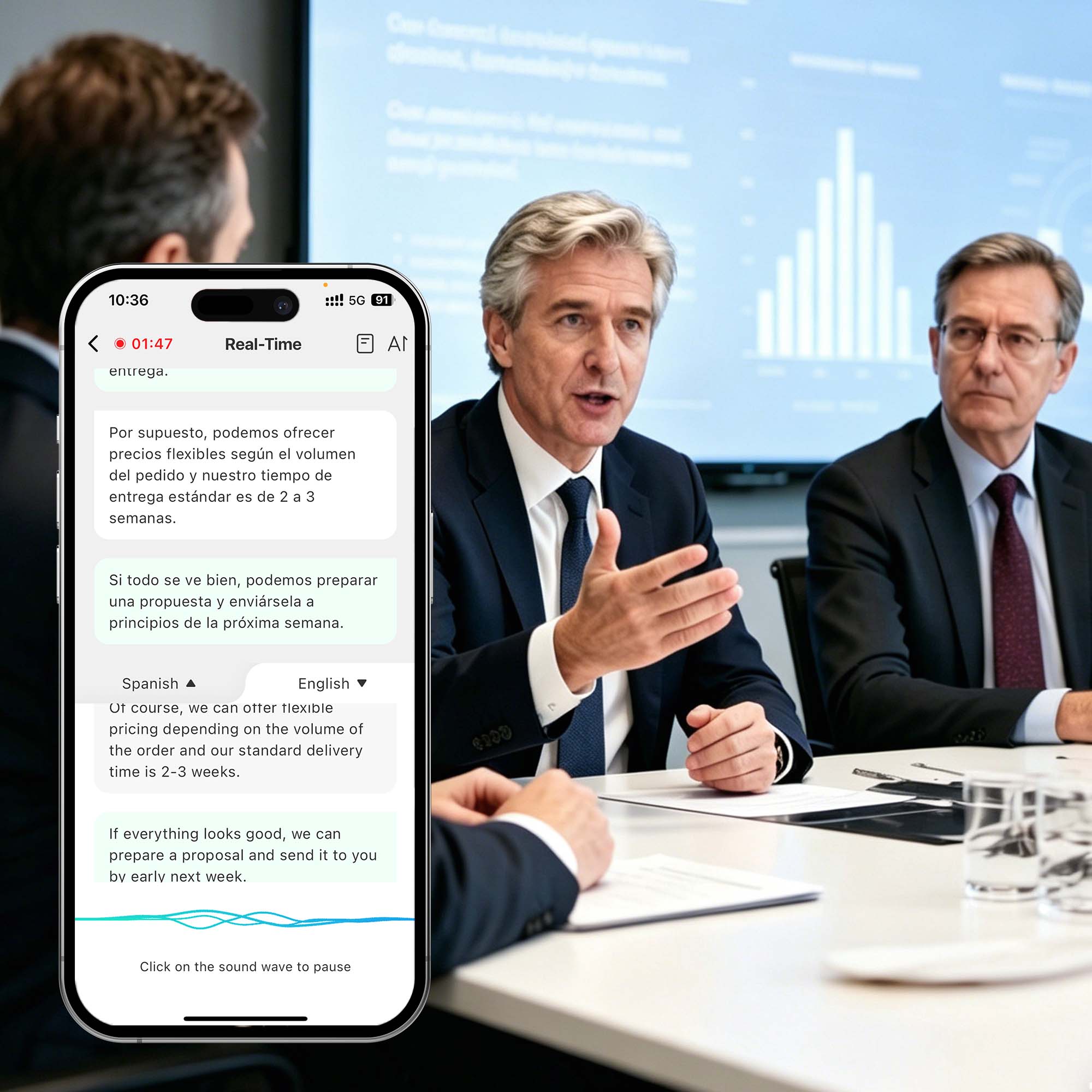 InnAIO T10 AI translator providing real-time voice translation