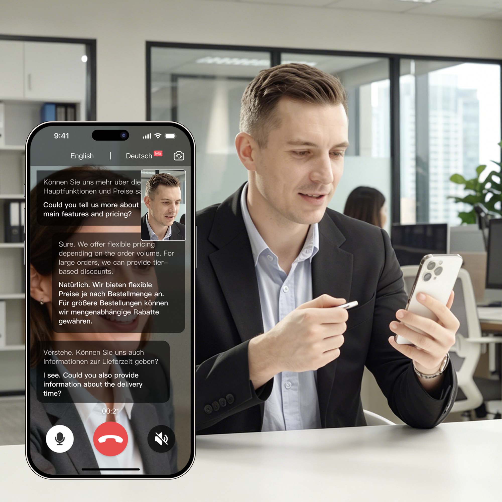 InnAIO T10 AI translator supporting voice and video call translation